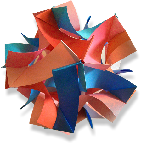 Origami «Flexible Ball» por Analía Gutiérrez, según modelo de T. Kawasaki