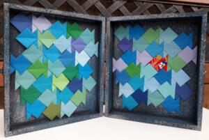 «Contra corriente», origami de María Eugenia Sandín sobre el modelo «pEscher» de Francesco Mancini