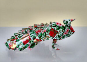 «Pavo real», origami de Tatiana Khliamova sobre modelo de Carlos Cerceda